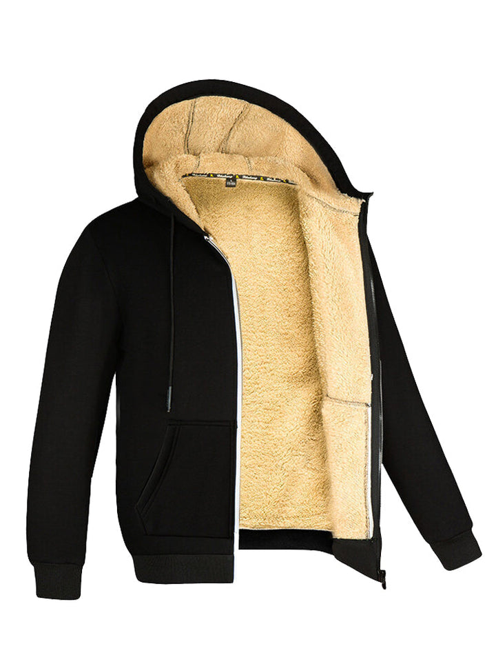 Alan - Men's Cozy Wool Cardigan Featuring Plush Fleece Interior