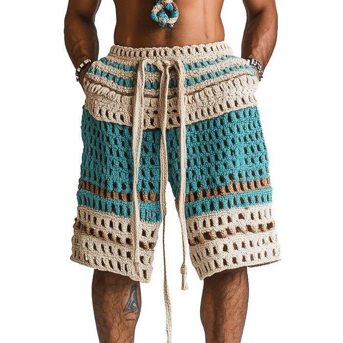 Theo - Men's Holiday Braided Beach Shorts