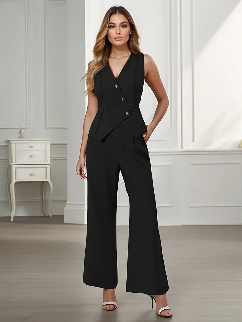 Women’s Sleeveless Elegant Jumpsuit | Two Piece