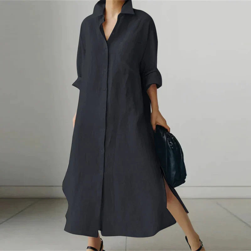 Women’s Button Down Shirt Dress | Midi