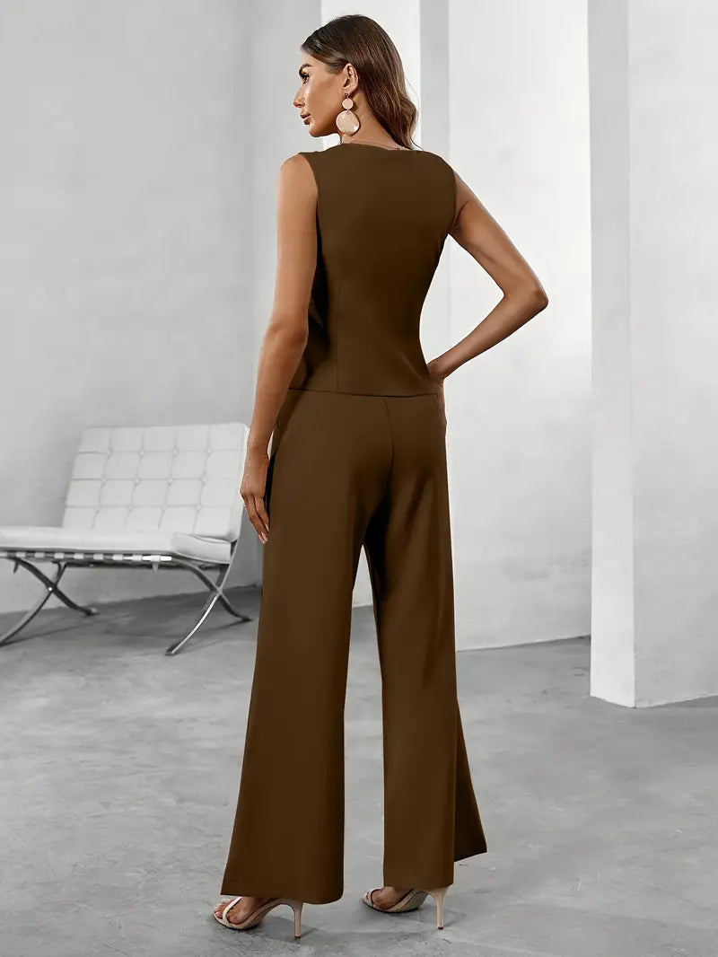 Women’s Sleeveless Elegant Jumpsuit | Two Piece
