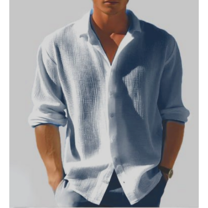 Men’s Textured Button-Up Shirt | Long Sleeve