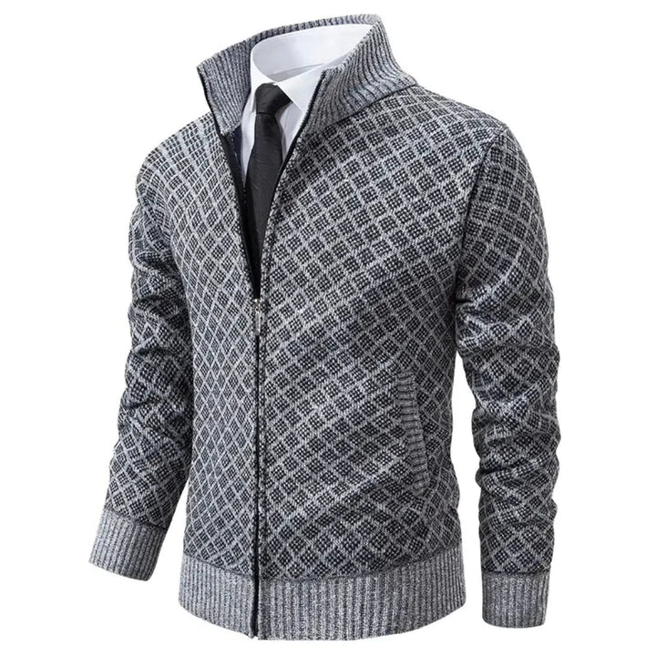 Calvin - Men's Zippered Pocket Wool Cardigan
