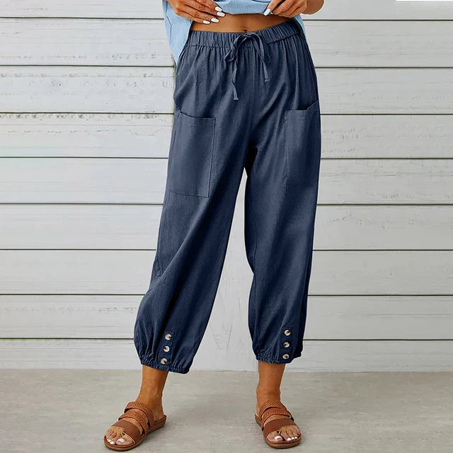 Women’s Drawstring Pocket Pants | Cropped