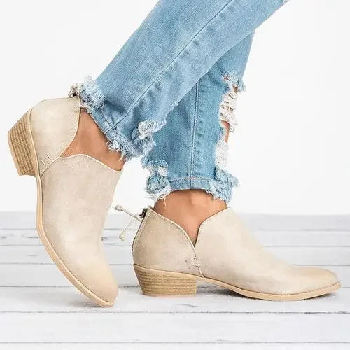 Women’s Closed Toe Flat Ankle Boots | Slip On