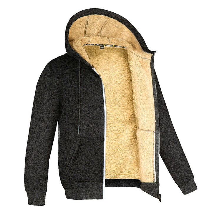 Alan - Men's Cozy Wool Cardigan Featuring Plush Fleece Interior