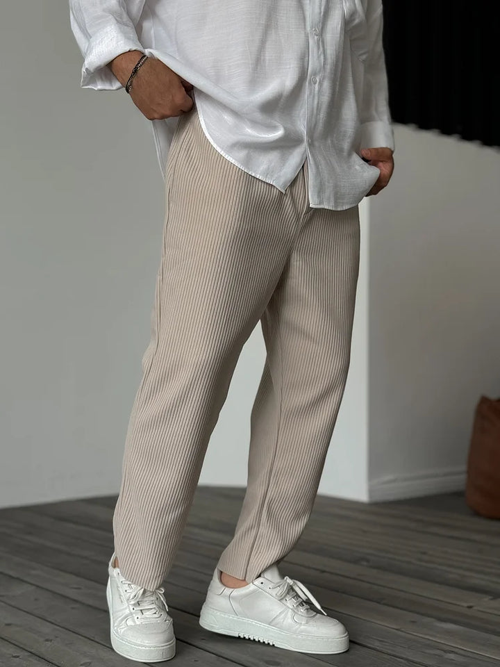 Men’s Relaxed Ribbed Pants | Wide Leg