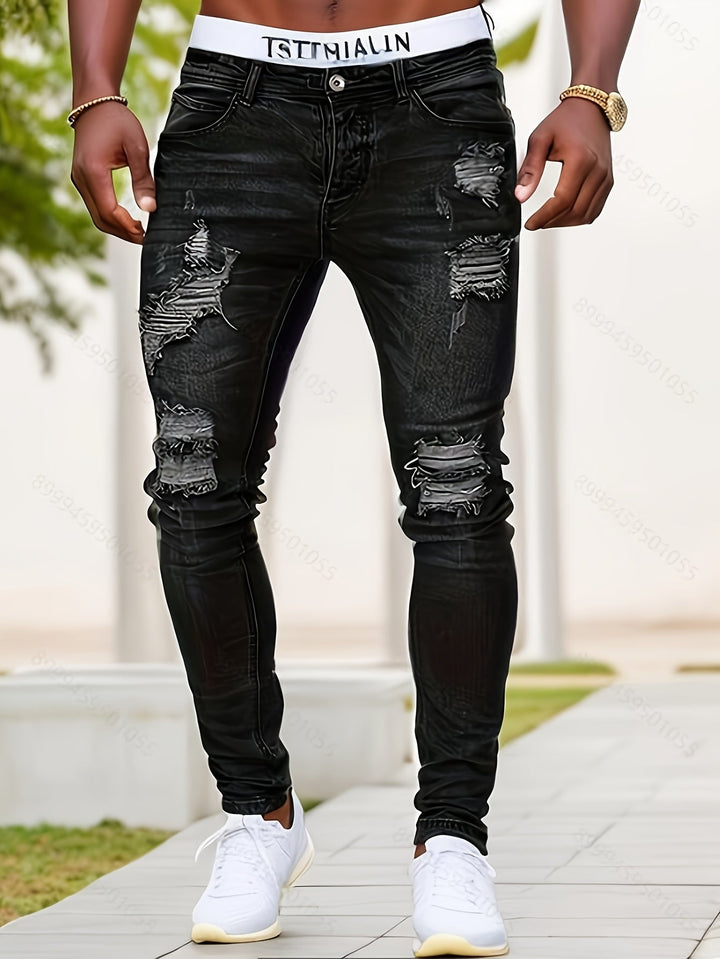 Men’s Distressed Skinny Jeans | Low Rise