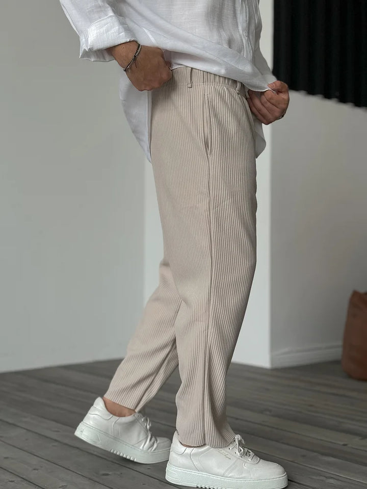 Men’s Relaxed Ribbed Pants | Wide Leg