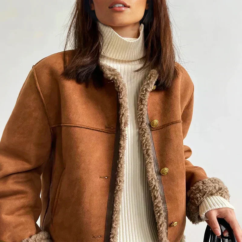 Women’s Teddy Winter Bomber Jacket | Cropped