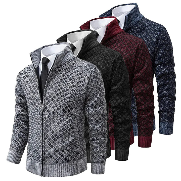 Calvin - Men's Zippered Pocket Wool Cardigan