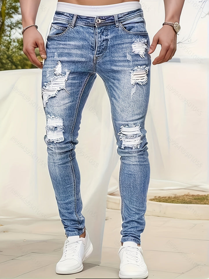 Men’s Distressed Skinny Jeans | Low Rise