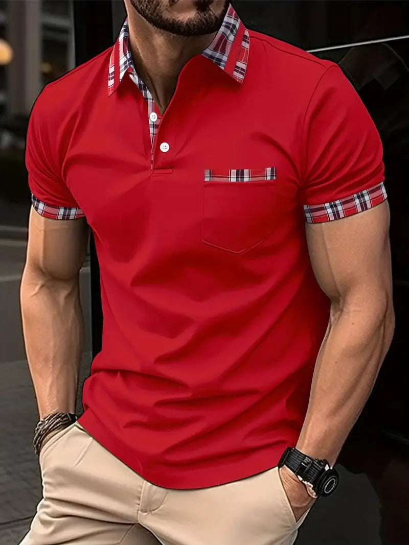 Men’s Checked Polo Shirt | Short Sleeve