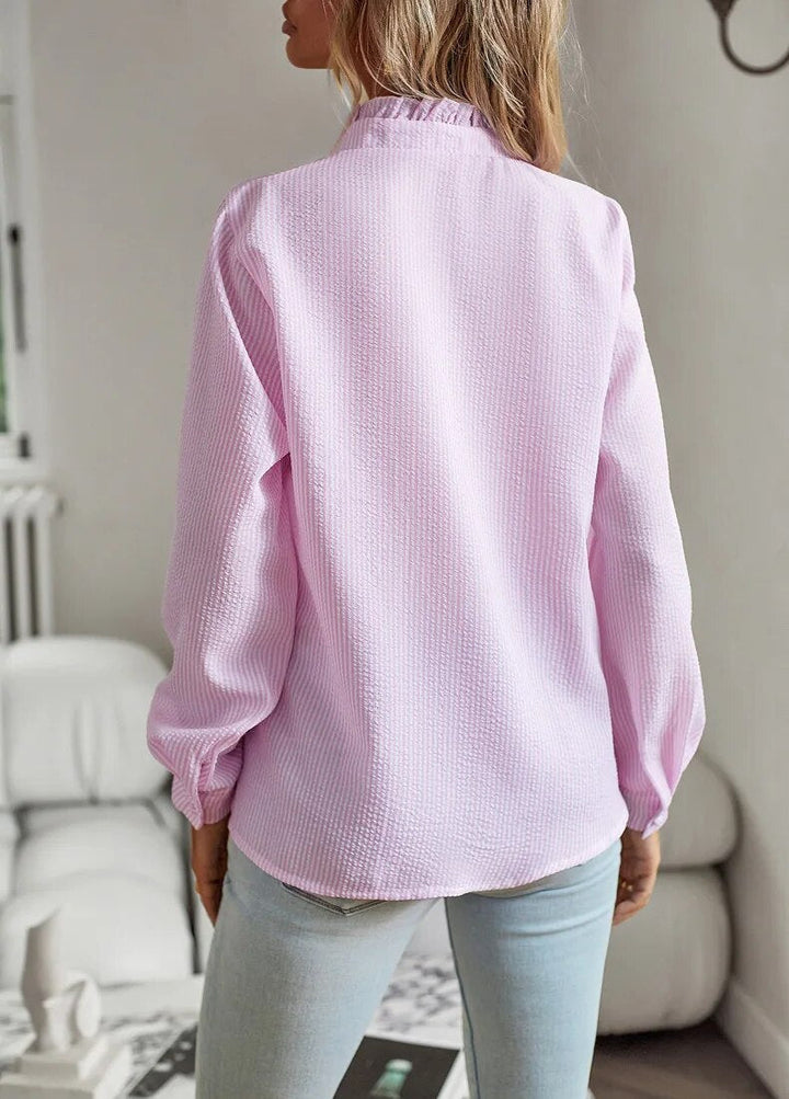 Women’s Ruffled Button Blouse | Long Sleeve
