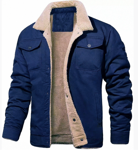 Men's Warm-Collar Button-up Jacket | Bomber