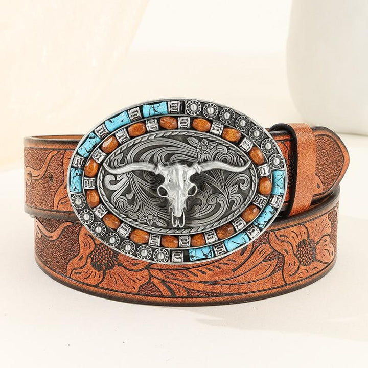 Nathanael - Men's Retro Western Leather Belt