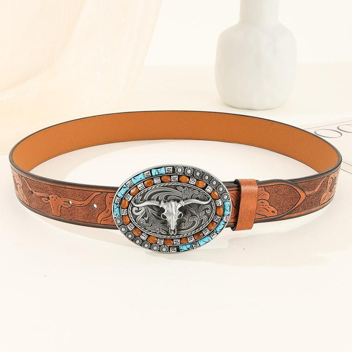 Nathanael - Men's Retro Western Leather Belt