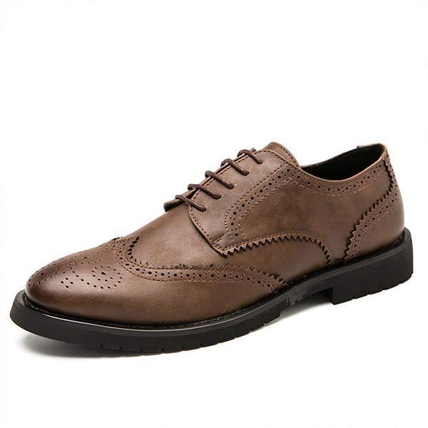 Easton - Men's Carved Leather Dress Shoes