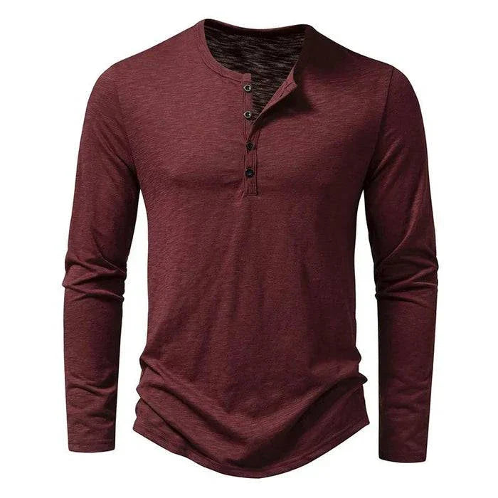 Men’s Casual Henley Shirt | Long Sleeve