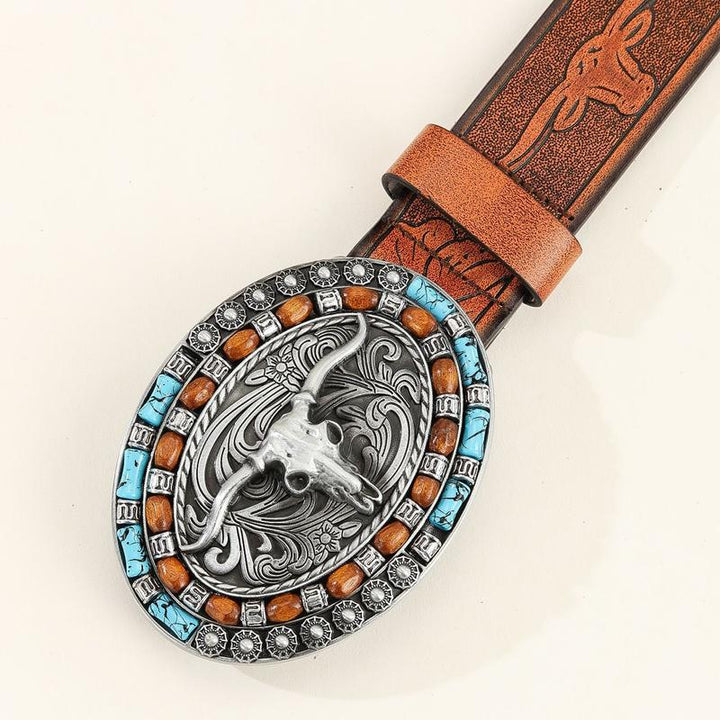 Nathanael - Men's Retro Western Leather Belt