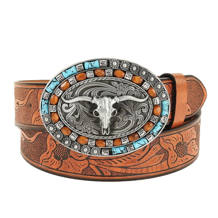 Nathanael - Men's Retro Western Leather Belt