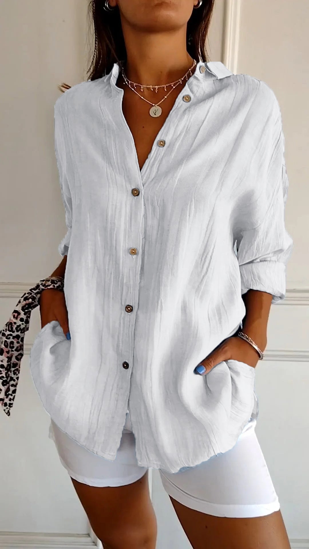 Women’s Button-Up Long Sleeve Shirt | Oversized
