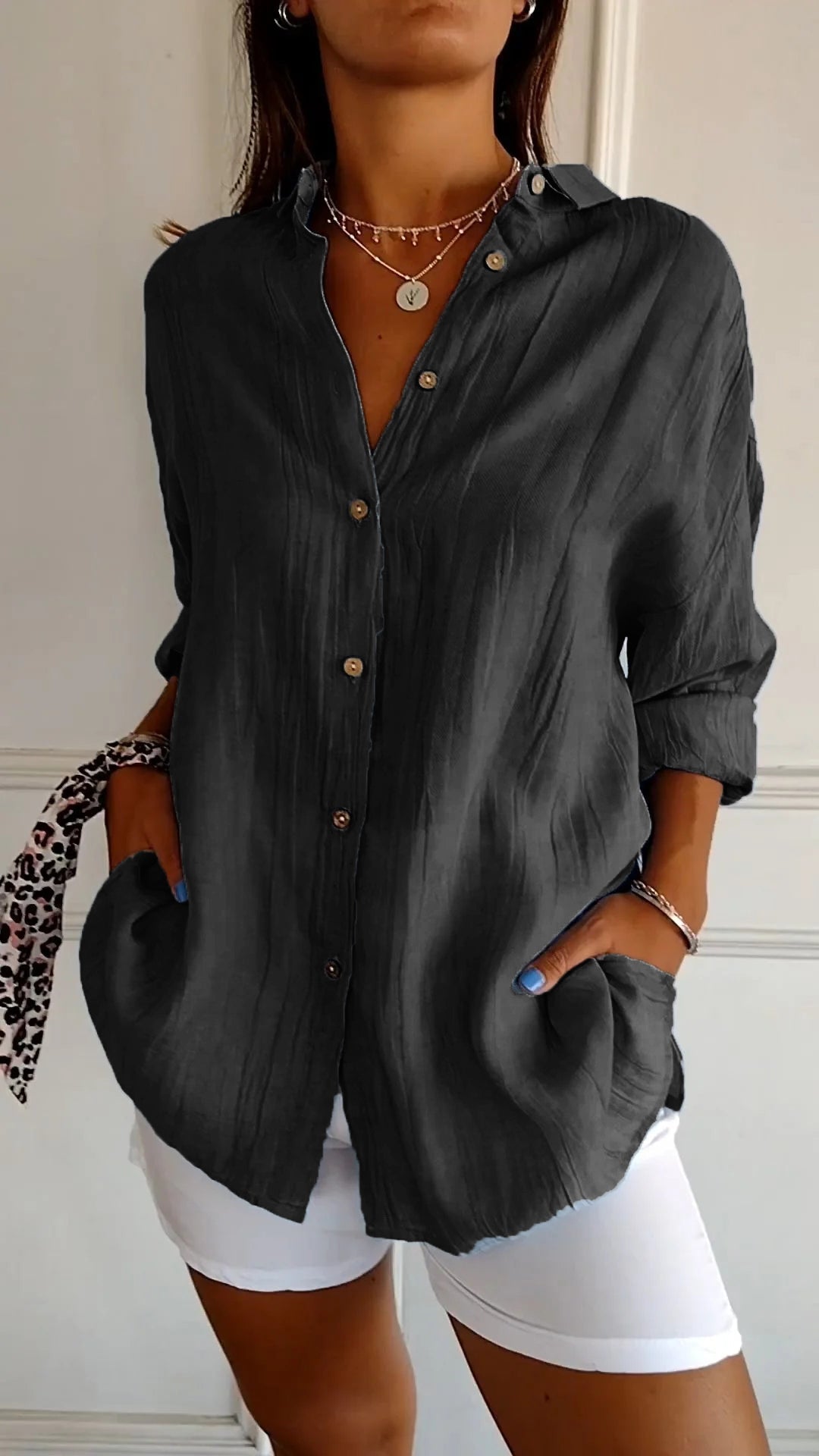 Women’s Button-Up Long Sleeve Shirt | Oversized