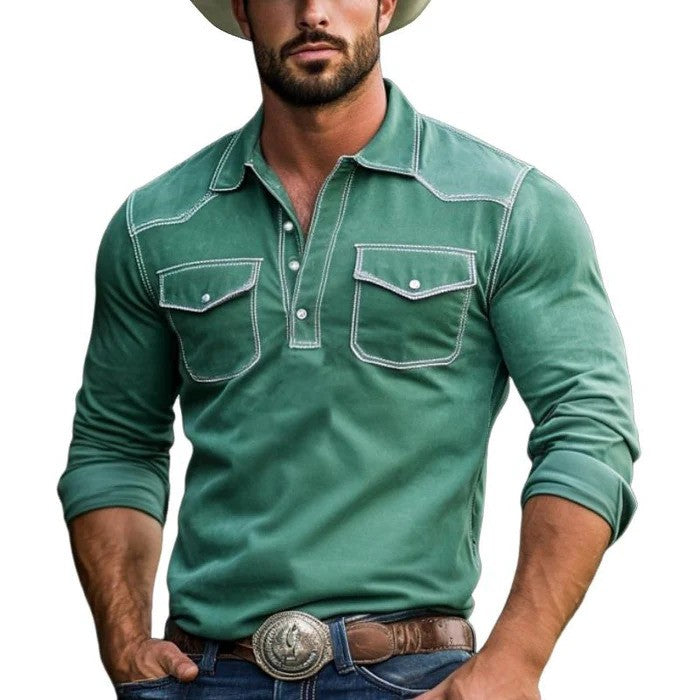 Louis - Men's Long Sleeve Polo Shirt