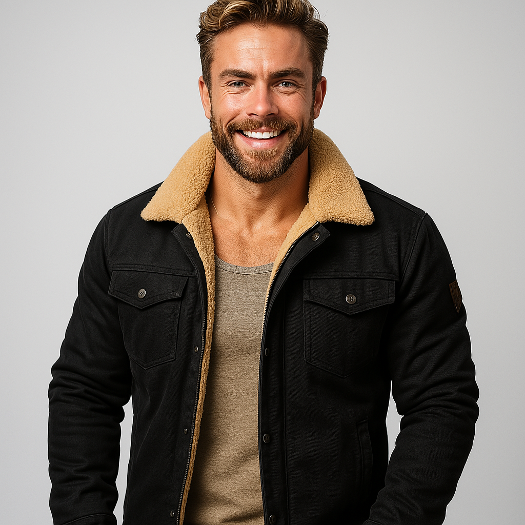 Men's Warm-Collar Button-up Jacket | Bomber