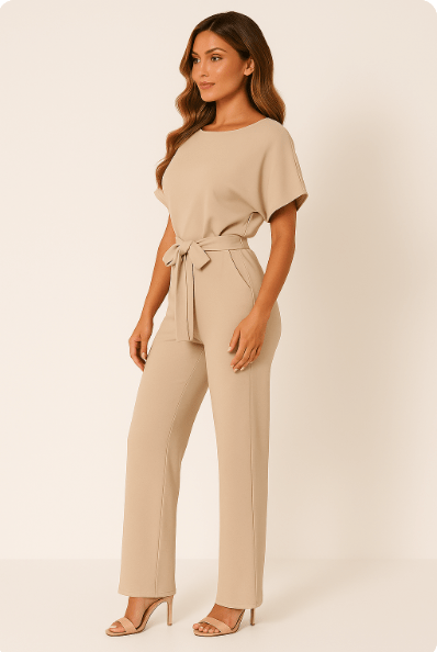 Women’s Belted Elegant Jumpsuit | Loungewear