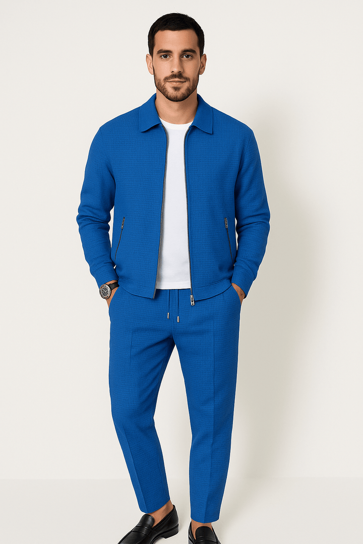Men’s Casual Zip-Up Jacket Set | Pajamas