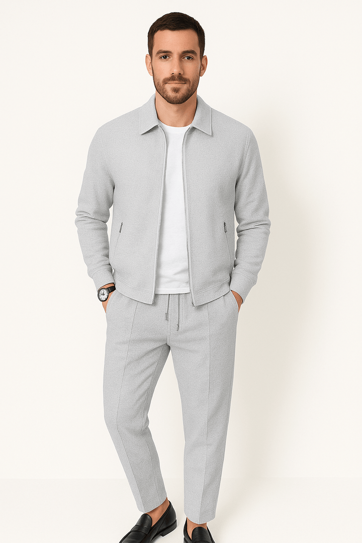 Men’s Casual Zip-Up Jacket Set | Pajamas