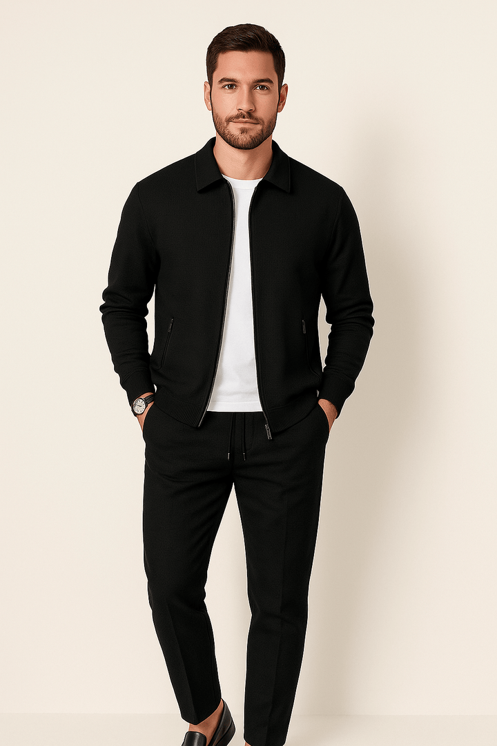 Men’s Casual Zip-Up Jacket Set | Pajamas