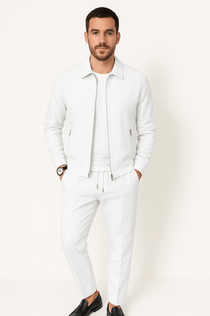 Men’s Casual Zip-Up Jacket Set | Pajamas