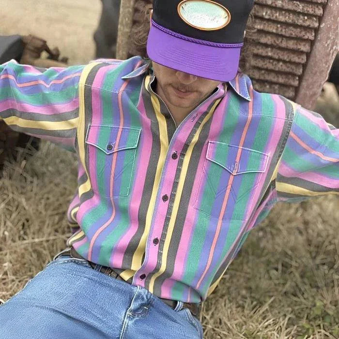 Men’s Striped Western Shirt | Oversized