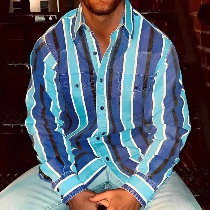 Men’s Striped Western Shirt | Oversized