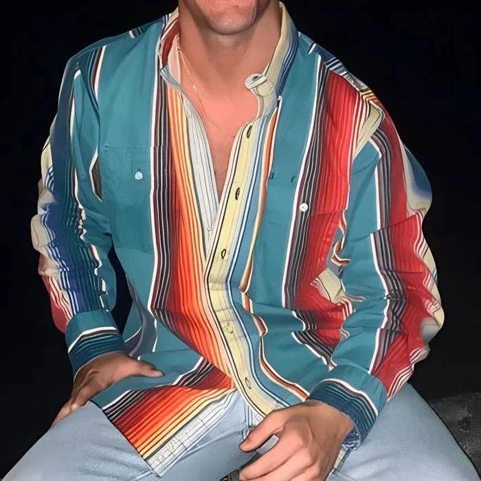 Men’s Striped Western Shirt | Oversized
