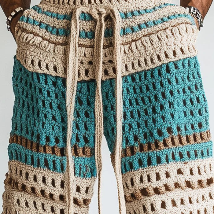 Theo - Men's Holiday Braided Beach Shorts