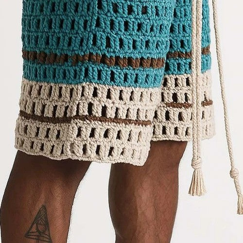 Theo - Men's Holiday Braided Beach Shorts