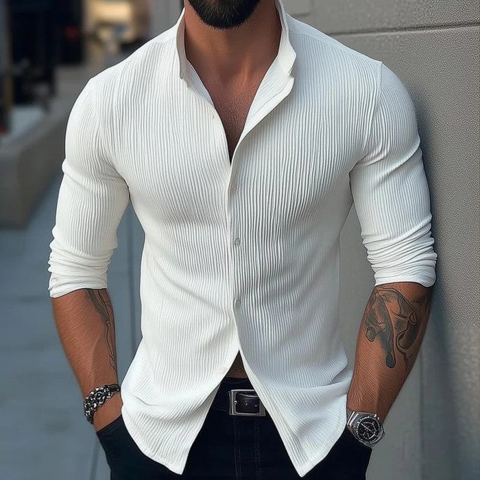 Tommy - Men's Solid Long Sleeve Shirt
