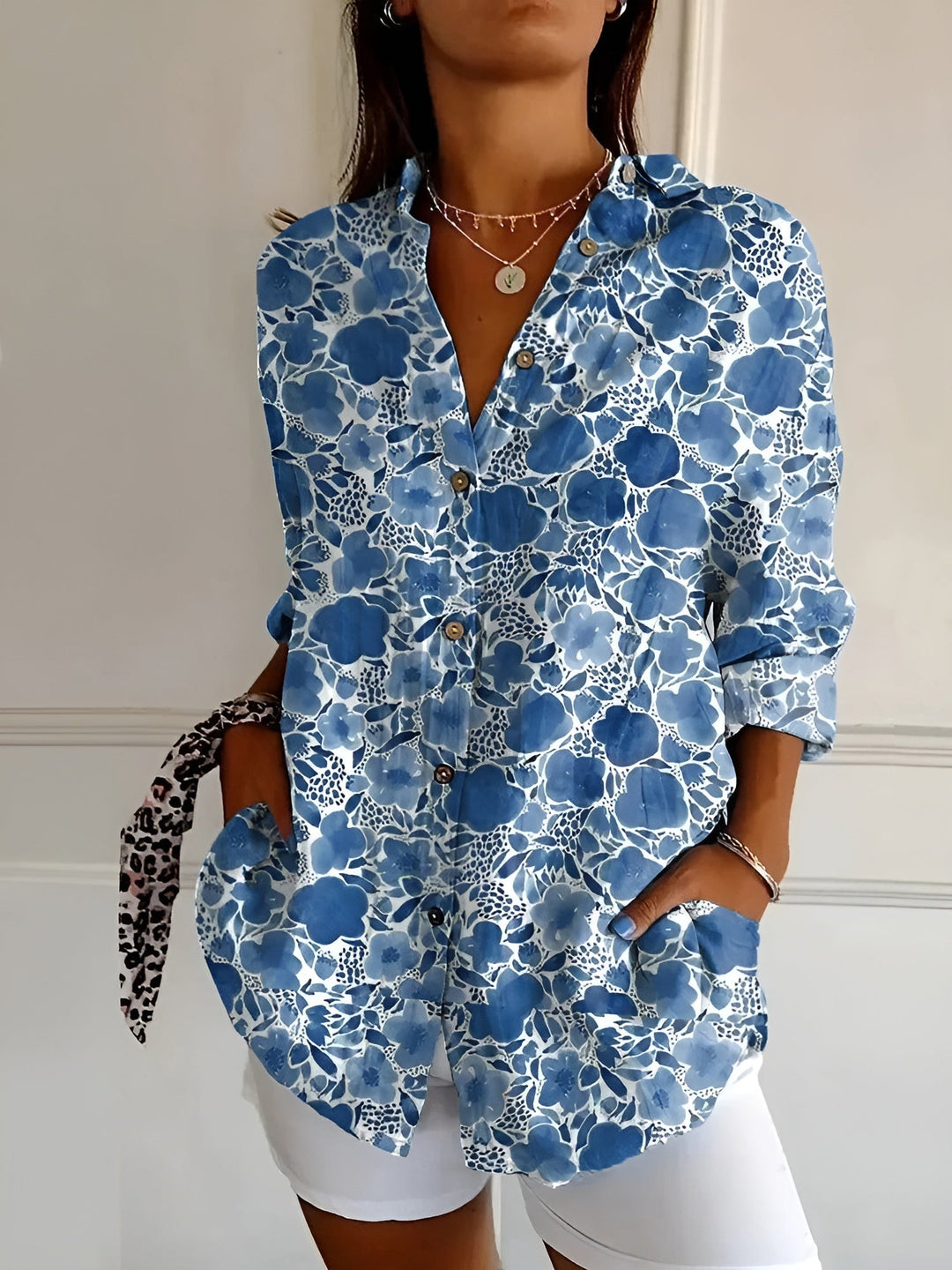 Women’s Floral Button-Up Shirt | Long Sleeve
