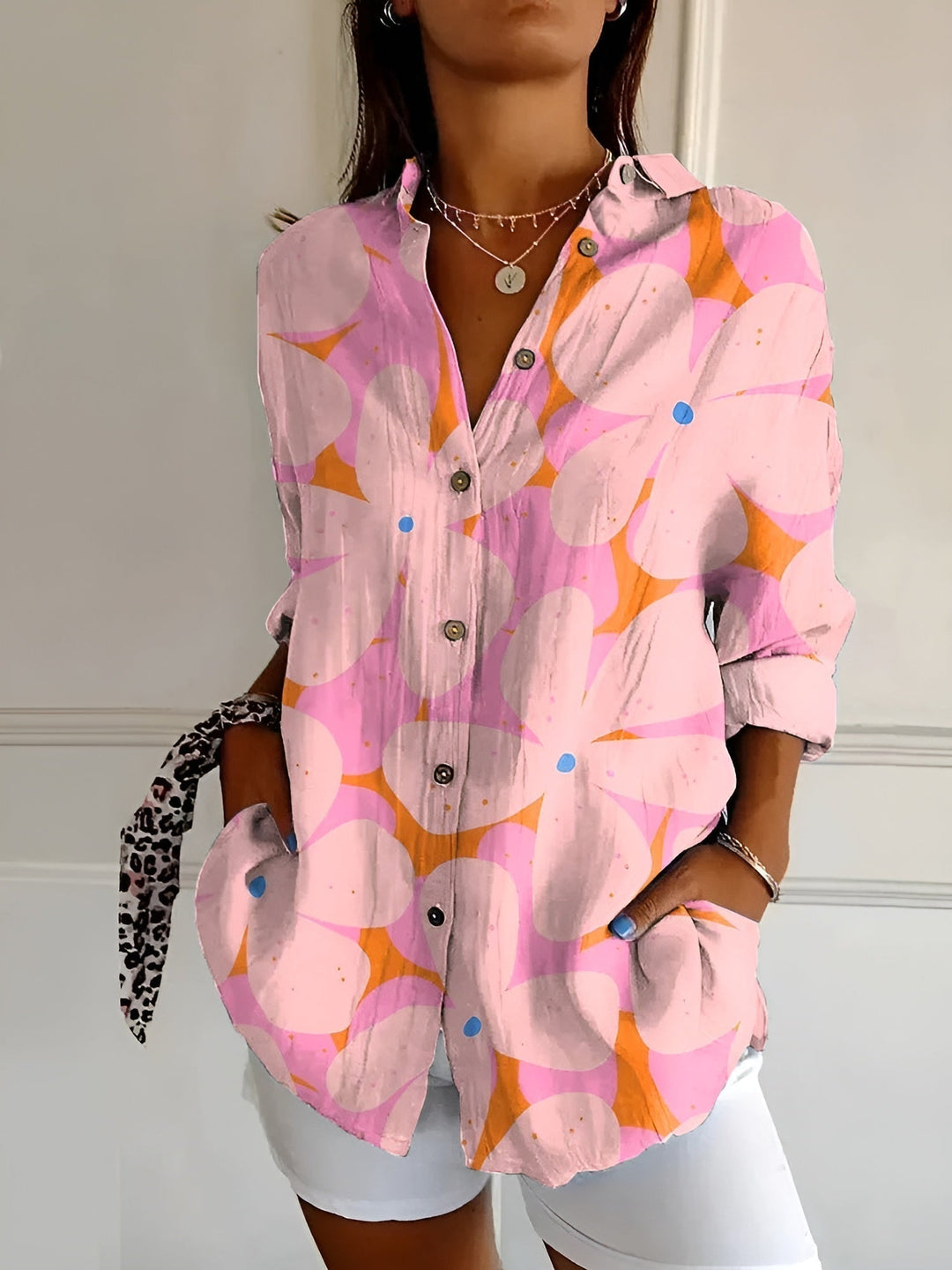 Women’s Floral Button-Up Shirt | Long Sleeve