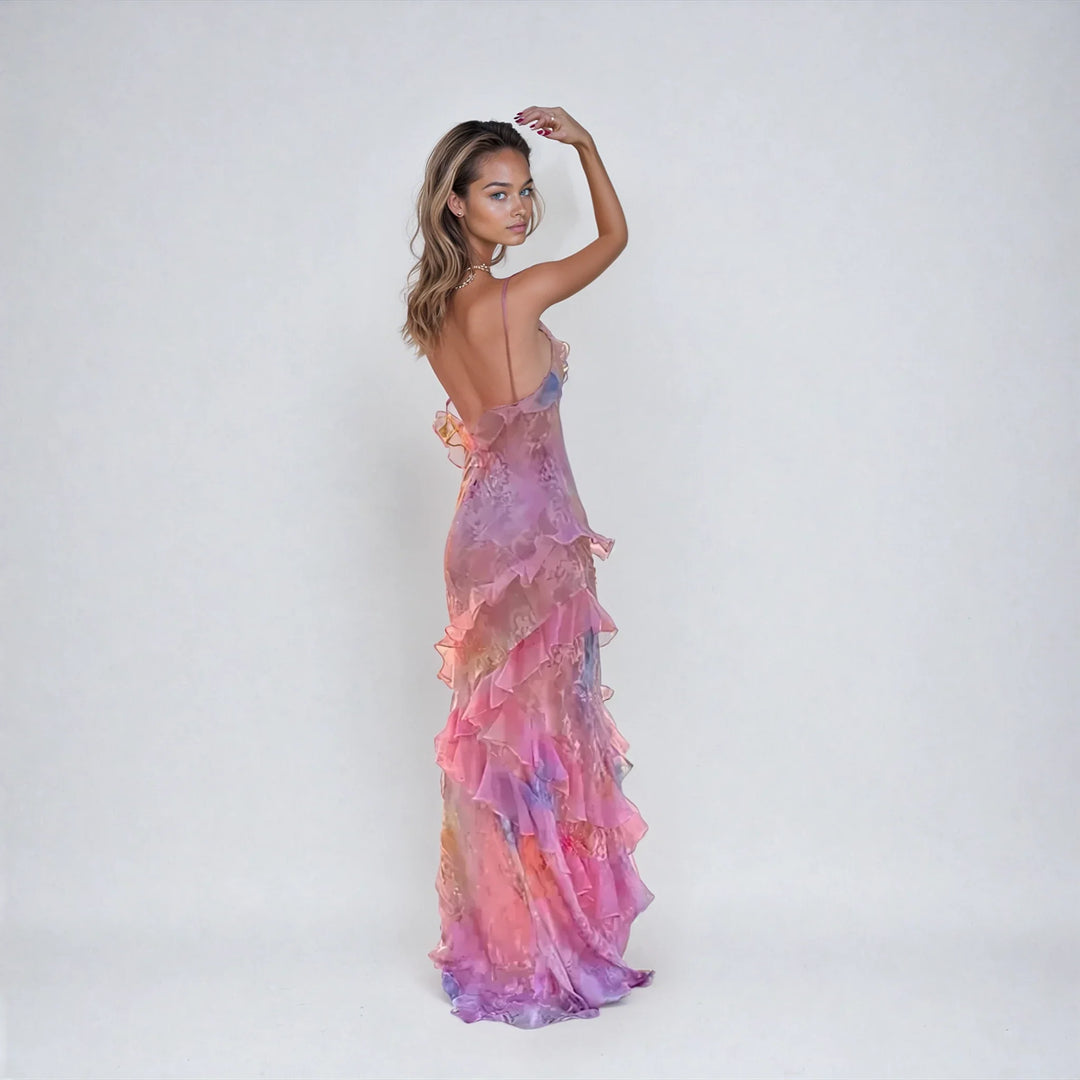 Women’s Backless Ruffle Dress | Maxi